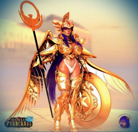 Sexy armored Athena - Porncraft 3D lady